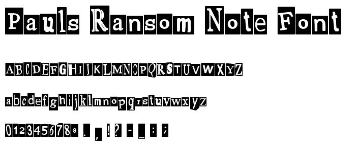 Pauls Ransom Note Font font